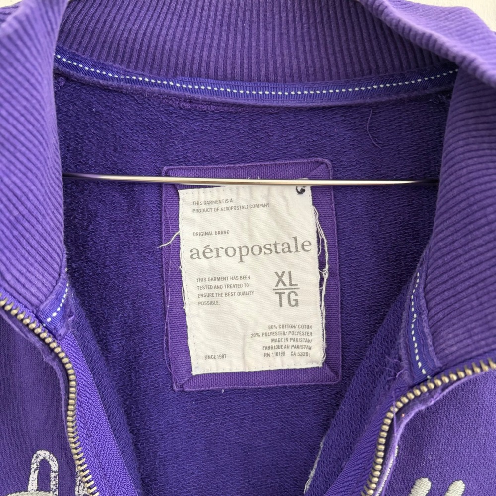 Aeropostale Womens XL Purple Full Zip Track Jacket Graphics Eighty Seven - Picture 2 of 5